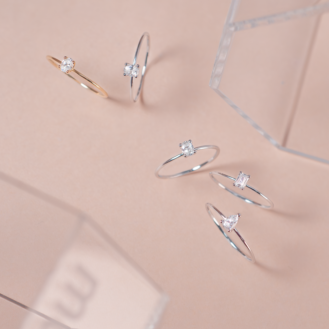 Pear shaped solitaire ring